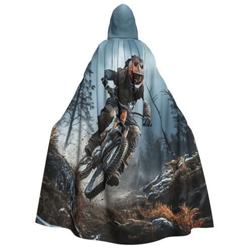 TRSGKSQP Mountainbike-Turnierumhang für Erwachsene, mit Kapuze, Halloween-Umhang, lange Kapuze, Robe, Umhang, Cosplay-Kostüm von TRSGKSQP