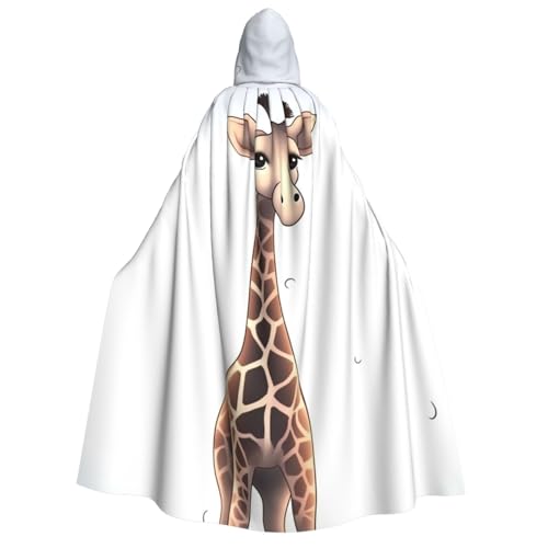 TRSGKSQP Niedlicher Giraffen-Umhang mit Kapuze für Erwachsene, Halloween-Umhang, lange Kapuze, Cosplay-Kostüm von TRSGKSQP