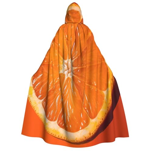 TRSGKSQP Orange Slice Kapuzenumhang für Erwachsene, Halloween-Umhang, lange Kapuze, Robe, Umhang, Cosplay-Kostüm von TRSGKSQP