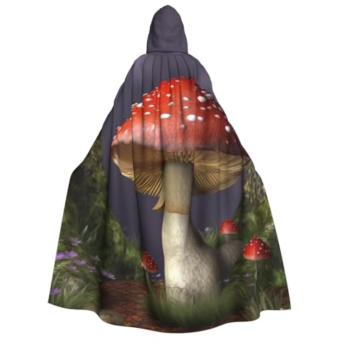 TRSGKSQP Pilz-Umhang mit Kapuze für Erwachsene, Halloween, lange Kapuze, Cosplay-Kostüm von TRSGKSQP