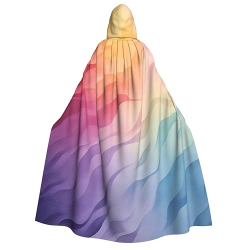 TRSGKSQP Regenbogen-Umhang mit Kapuze für Erwachsene, Halloween-Umhang, lange Kapuze, Robe, Umhang, Cosplay-Kostüm von TRSGKSQP