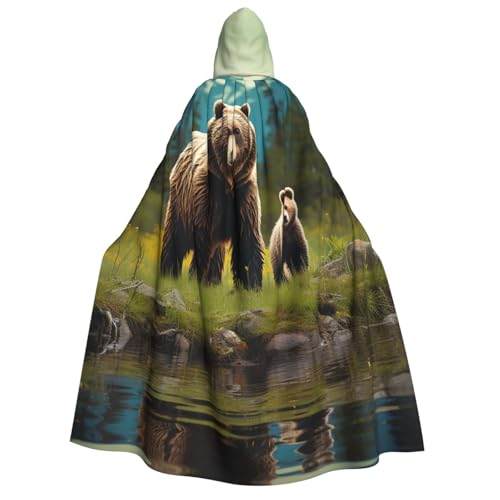 TRSGKSQP River Bear Mom Kapuzenumhang für Erwachsene, Halloween-Umhang, lange Kapuze, Robe, Umhang, Cosplay-Kostüm TRSGKSQP River Bear Mom Kapuzenumhang für Erwachsene, Halloween-Umhang, lange Kapuze, Robe, Umhang, Cosplay-Kostüm von TRSGKSQP