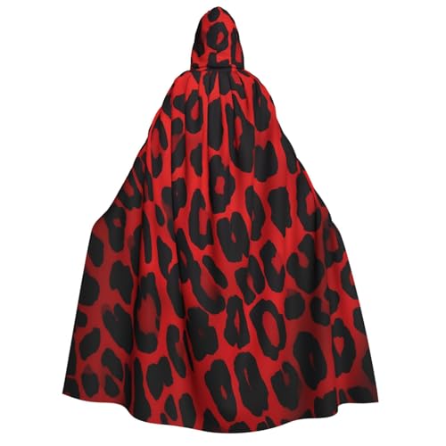 TRSGKSQP Roter Leopardenmuster Erwachsenen-Umhang mit Kapuze, Halloween-Umhang, lange Kapuze, Robe, Umhang, Cosplay-Kostüm TRSGKSQP Roter Leopardenmuster Erwachsenen-Umhang mit Kapuze, Halloween-Umhang, lange Kapuze, Robe, Umhang, Cosplay-Kostüm von TRSGKSQP