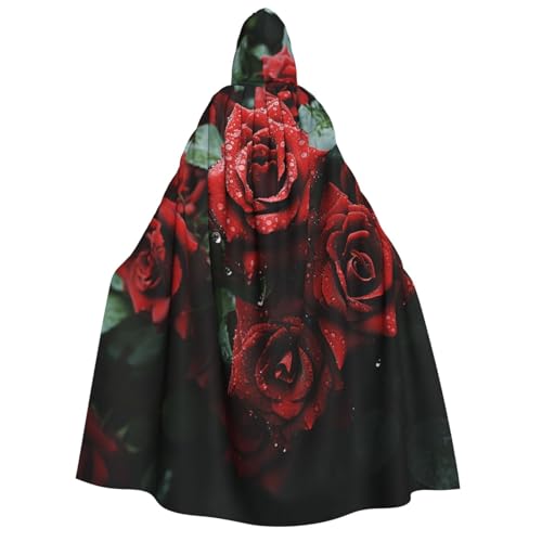 TRSGKSQP Roter und schwarzer Rosen-Umhang mit Kapuze für Erwachsene, Halloween-Umhang, lange Kapuze, Cosplay-Kostüm TRSGKSQP Roter und schwarzer Rosen-Umhang mit Kapuze für Erwachsene, Halloween-Umhang, lange Kapuze, Cosplay-Kostüm von TRSGKSQP
