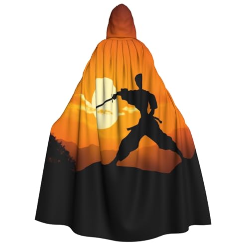 TRSGKSQP Sonnen-Karate-Silhouette, Erwachsenen-Umhang mit Kapuze, Halloween-Umhang, lange Kapuze, Robe, Umhang, Cosplay-Kostüm TRSGKSQP Sonnen-Karate-Silhouette, Erwachsenen-Umhang mit Kapuze, Halloween-Umhang, lange Kapuze, Robe, Umhang, Cosplay-Kostüm von TRSGKSQP