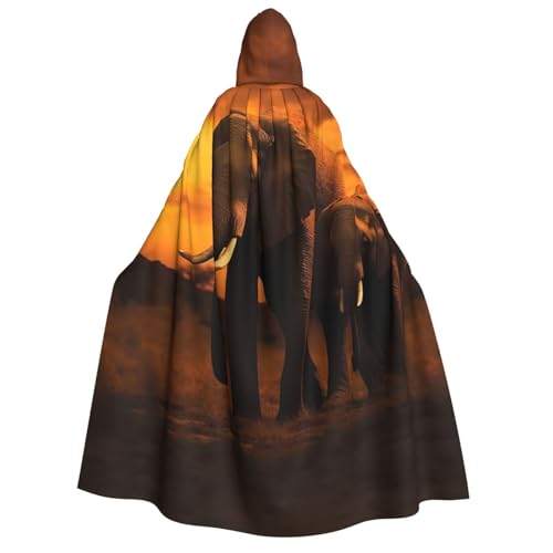 TRSGKSQP Sonnenuntergang Eltern-Kind-Elefanten-Umhang mit Kapuze für Erwachsene, Halloween-Umhang, lange Kapuze, Robe, Umhang, Cosplay-Kostüm TRSGKSQP Sonnenuntergang Eltern-Kind-Elefanten-Umhang mit Kapuze für Erwachsene, Halloween-Umhang, lange Kapuze, Robe, Umhang, Cosplay-Kostüm von TRSGKSQP