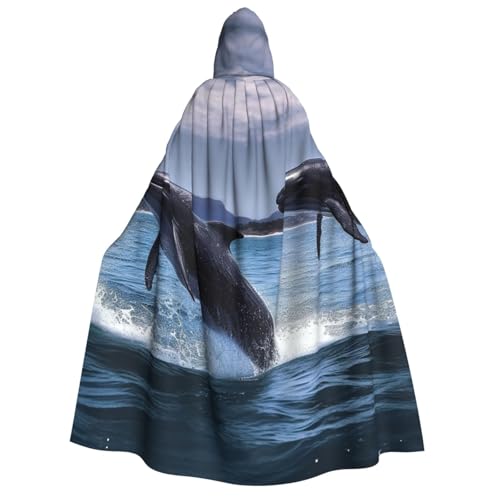 TRSGKSQP Springende Wale Erwachsene Kapuzenumhang Halloween Umhang Lange Kapuze Robe Umhang Cosplay Kostüm TRSGKSQP Springende Wale Erwachsene Kapuzenumhang Halloween Umhang Lange Kapuze Robe Umhang Cosplay Kostüm von TRSGKSQP