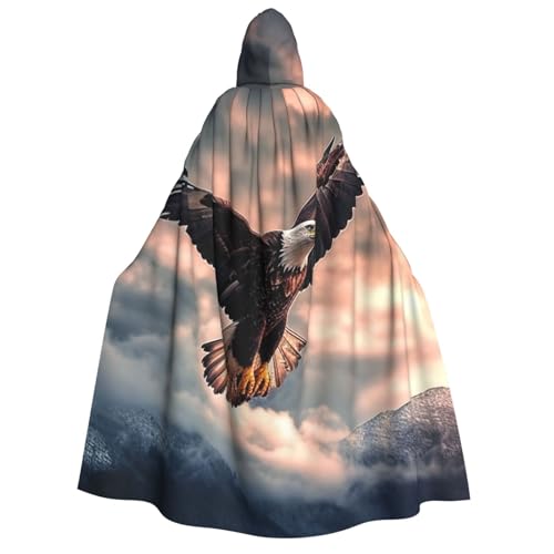 TRSGKSQP The Eagle Flies Bravely in the Sky Erwachsene Kapuzenumhang Halloween Umhang Lange Kapuze Robe Umhang Cosplay Kostüm von TRSGKSQP
