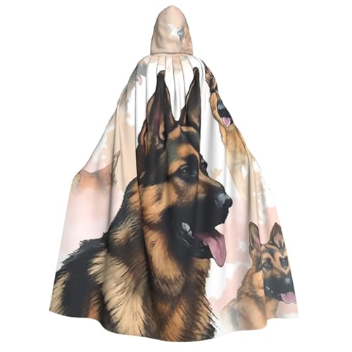 TRSGKSQP Umhang mit Kapuze für Deutscher Schäferhund, für Erwachsene, Halloween, lange Kapuze, Cosplay-Kostüm von TRSGKSQP