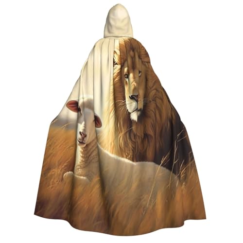 TRSGKSQP Umhang mit Kapuze für Erwachsene, Löwen-Schaf, Halloween-Umhang, lange Kapuze, Cosplay-Kostüm TRSGKSQP Umhang mit Kapuze für Erwachsene, Löwen-Schaf, Halloween-Umhang, lange Kapuze, Cosplay-Kostüm von TRSGKSQP
