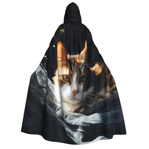 TRSGKSQP Umhang mit Kapuze für Erwachsene, Motiv: ruhende Katze, Halloween, lange Kapuze, Cosplay-Kostüm TRSGKSQP Umhang mit Kapuze für Erwachsene, Motiv: ruhende Katze, Halloween, lange Kapuze, Cosplay-Kostüm von TRSGKSQP