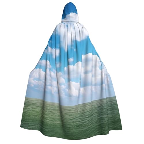 TRSGKSQP Umhang mit Kapuze für Erwachsene, Motiv: weiße Wolken, Himmel, Halloween, lange Kapuze, Cosplay-Kostüm von TRSGKSQP