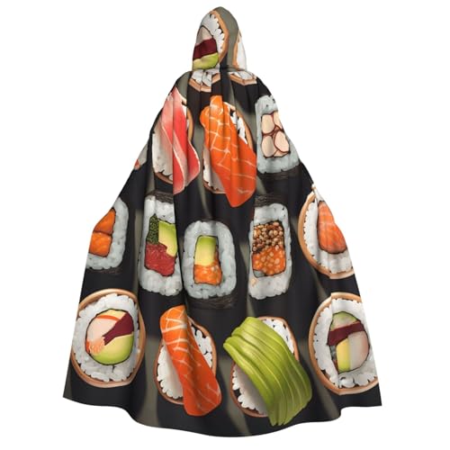 TRSGKSQP Umhang mit Kapuze für Erwachsene mit Kapuze für viele Sushi-Lebensmittel, lange Kapuze, Cosplay-Kostüm von TRSGKSQP