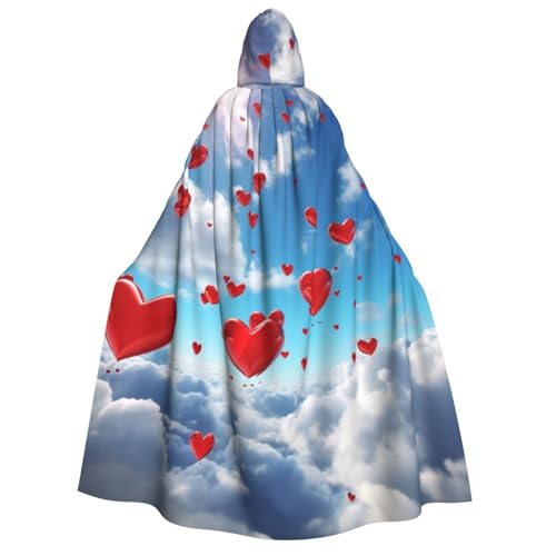 TRSGKSQP Umhang mit Kapuze und Herzen im Himmel, für Erwachsene, Halloween, lange Kapuze, Cosplay-Kostüm TRSGKSQP Umhang mit Kapuze und Herzen im Himmel, für Erwachsene, Halloween, lange Kapuze, Cosplay-Kostüm von TRSGKSQP