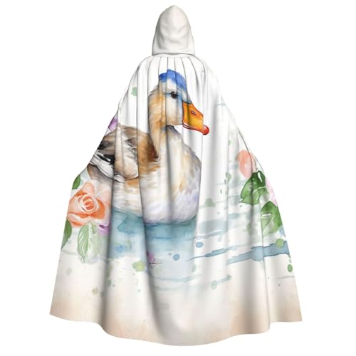 TRSGKSQP Wasserfarben-Entenumhang für Erwachsene, mit Kapuze, Halloween-Umhang, lange Kapuze, Cosplay-Kostüm von TRSGKSQP