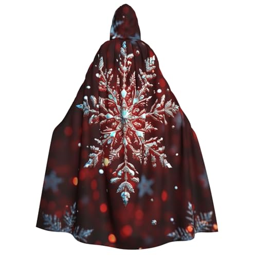 TRSGKSQP Weihnachts-Schneeflocken-Umhang mit Kapuze für Erwachsene, Halloween-Umhang, lange Kapuze, Robe, Umhang, Cosplay-Kostüm von TRSGKSQP