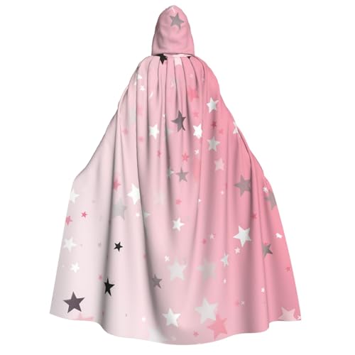 TRSGKSQP Weißer Sternen-Umhang mit Kapuze für Erwachsene, Halloween-Umhang, lange Kapuze, Robe, Umhang, Cosplay-Kostüm von TRSGKSQP