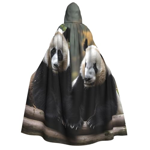 TRSGKSQP Zwei große Pandas Erwachsenen-Umhang mit Kapuze, Halloween-Umhang, lange Kapuze, Robe, Umhang, Cosplay-Kostüm TRSGKSQP Zwei große Pandas Erwachsenen-Umhang mit Kapuze, Halloween-Umhang, lange Kapuze, Robe, Umhang, Cosplay-Kostüm von TRSGKSQP