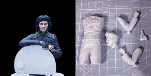 TRUEGRIS 1/16 Deutscher Panzersoldat aus dem Zweiten Weltkrieg Resin Modell bausatz Unbemalter und unmontierter Resin-Modellbausatz (Keine Panzer) //F9q6L26 von TRUEGRIS