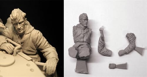 TRUEGRIS 1/16 Deutscher Panzersoldat aus dem Zweiten Weltkrieg Resin Modell bausatz Unbemalter und unmontierter Resin-Modellbausatz (Keine Panzer) //F9q6L31 von TRUEGRIS
