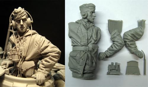 TRUEGRIS 1/16 Deutscher Panzersoldat aus dem Zweiten Weltkrieg Resin Modell bausatz Unbemalter und unmontierter Resin-Modellbausatz (Keine Panzer) //F9q6L33 von TRUEGRIS
