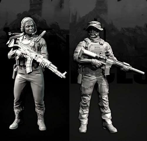 TRUEGRIS 1/35 Europäische Kommandosoldaten-Resin-Soldatenmodell-Bausatz Ungefärbter und unmontierter Resin-Modellbausatz (2 Personen) //v9S3L12 von TRUEGRIS