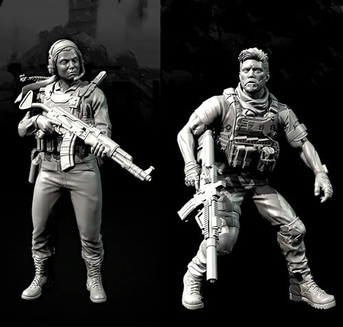 TRUEGRIS 1/35 Europäische Kommandosoldaten-Resin-Soldatenmodell-Bausatz Ungefärbter und unmontierter Resin-Modellbausatz (2 Personen) //v9S3L14 von TRUEGRIS