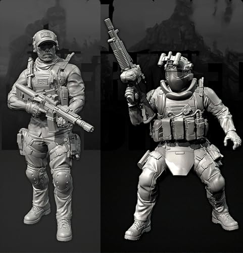 TRUEGRIS 1/35 Europäische Kommandosoldaten-Resin-Soldatenmodell-Bausatz Ungefärbter und unmontierter Resin-Modellbausatz (2 Personen) //v9S3L17 von TRUEGRIS