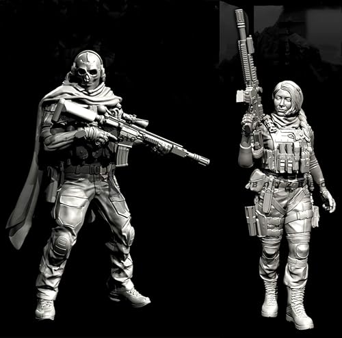 TRUEGRIS 1/35 Europäische Kommandosoldaten-Resin-Soldatenmodell-Bausatz Ungefärbter und unmontierter Resin-Modellbausatz (2 Personen) //v9S3L2 von TRUEGRIS