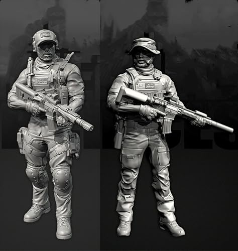 TRUEGRIS 1/35 Europäische Kommandosoldaten-Resin-Soldatenmodell-Bausatz Ungefärbter und unmontierter Resin-Modellbausatz (2 Personen) //v9S3L20 von TRUEGRIS