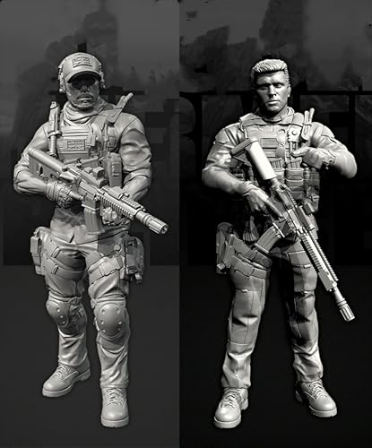 TRUEGRIS 1/35 Europäische Kommandosoldaten-Resin-Soldatenmodell-Bausatz Ungefärbter und unmontierter Resin-Modellbausatz (2 Personen) //v9S3L22 von TRUEGRIS