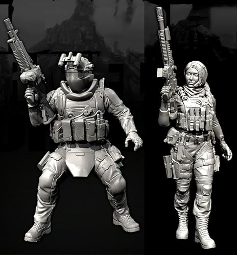 TRUEGRIS 1/35 Europäische Kommandosoldaten-Resin-Soldatenmodell-Bausatz Ungefärbter und unmontierter Resin-Modellbausatz (2 Personen) //v9S3L33 von TRUEGRIS