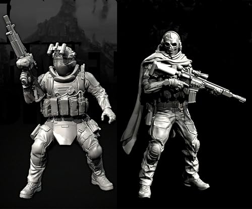 TRUEGRIS 1/35 Europäische Kommandosoldaten-Resin-Soldatenmodell-Bausatz Ungefärbter und unmontierter Resin-Modellbausatz (2 Personen) //v9S3L35 von TRUEGRIS