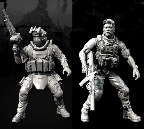 TRUEGRIS 1/35 Europäische Kommandosoldaten-Resin-Soldatenmodell-Bausatz Ungefärbter und unmontierter Resin-Modellbausatz (2 Personen) //v9S3L36 von TRUEGRIS