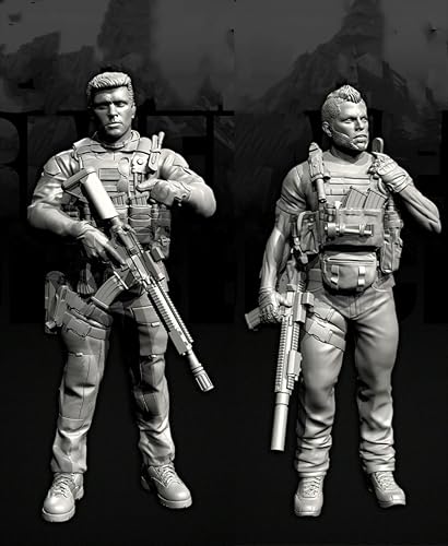 TRUEGRIS 1/35 Europäische Kommandosoldaten-Resin-Soldatenmodell-Bausatz Ungefärbter und unmontierter Resin-Modellbausatz (2 Personen) //v9S3L39 von TRUEGRIS