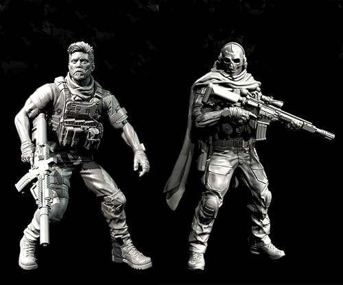 TRUEGRIS 1/35 Europäische Kommandosoldaten-Resin-Soldatenmodell-Bausatz Ungefärbter und unmontierter Resin-Modellbausatz (2 Personen) //v9S3L4 von TRUEGRIS