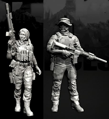 TRUEGRIS 1/35 Europäische Kommandosoldaten-Resin-Soldatenmodell-Bausatz Ungefärbter und unmontierter Resin-Modellbausatz (2 Personen) //v9S3L41 von TRUEGRIS