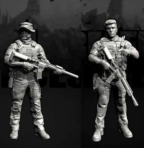 TRUEGRIS 1/35 Europäische Kommandosoldaten-Resin-Soldatenmodell-Bausatz Ungefärbter und unmontierter Resin-Modellbausatz (2 Personen) //v9S3L44 von TRUEGRIS