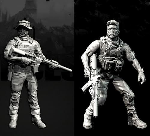 TRUEGRIS 1/35 Europäische Kommandosoldaten-Resin-Soldatenmodell-Bausatz Ungefärbter und unmontierter Resin-Modellbausatz (2 Personen) //v9S3L45 von TRUEGRIS