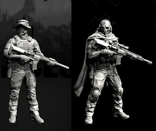 TRUEGRIS 1/35 Europäische Kommandosoldaten-Resin-Soldatenmodell-Bausatz Ungefärbter und unmontierter Resin-Modellbausatz (2 Personen) //v9S3L5 von TRUEGRIS