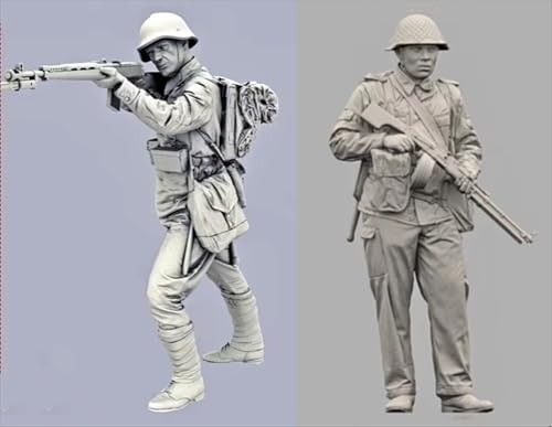 TRUEGRIS 1/35-WWII-Soldat Resin-Soldatenmodellbausatz Unbemalter und unmontierter Resin-Modellbausatz (2 Personen) //J9o7L7 von TRUEGRIS