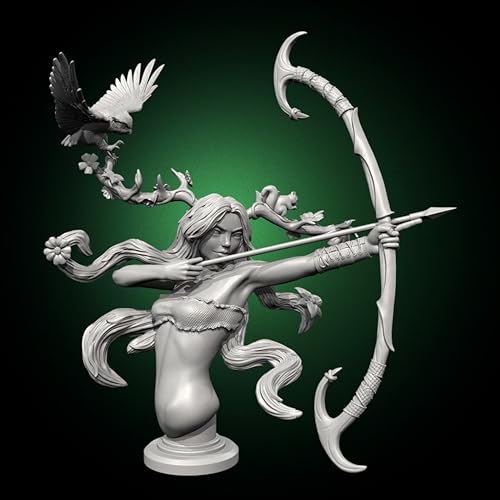 TRUEGRIS 110mm Antike Elfenkriegerin Resin-Büste Modellbausatz Unbemalt und unmontiert Resin-Modellbausatz // C8r4L2 von TRUEGRIS