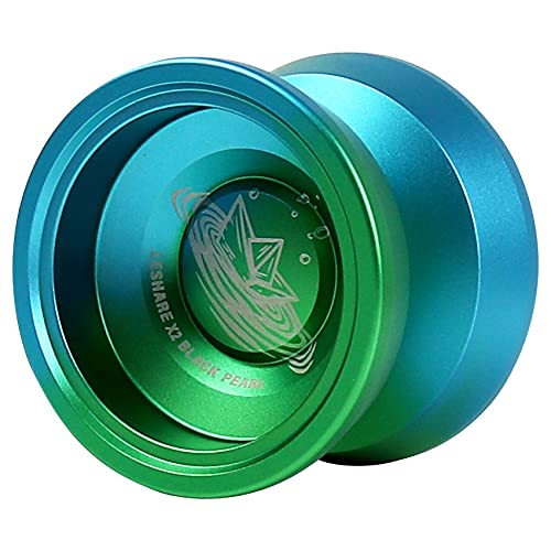 TRULOVE X2 Schwarze Perle Wettbewerbsfähig Yo-Yo, Yoyo für Anfänger Alloy Yoyo, Einfach Zurückzugeben und Tricks zu Üben, Blau Grün von TRULOVE