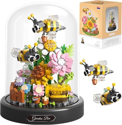 Bienen Blumenstrauß Bausteine Bausatz, kreativer DIY Insekt Blumen Bauset Blumen Pflanzen Blumenstrauß mit Staubschutzhülle, Insekt Blumenstrauß Bauspielzeugsets Geschenke für Erwachsene Kinder Bienen Blumenstrauß Bausteine Bausatz, kreativer DIY Insekt Blumen Bauset Blumen Pflanzen Blumenstrauß mit Staubschutzhülle, Insekt Blumenstrauß Bauspielzeugsets Geschenke für Erwachsene Kinder von TRavesty