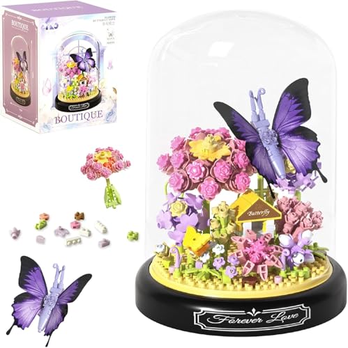Schmetterling Blumenstrauß Bausteine Bausatz, kreativer DIY Insekt Blumen Bauset Blumen Pflanzen Blumenstrauß mit Staubschutzhülle, Insekt Blumenstrauß Bauspielzeugsets Geschenke für Erwachsene Kinder Schmetterling Blumenstrauß Bausteine Bausatz, kreativer DIY Insekt Blumen Bauset Blumen Pflanzen Blumenstrauß mit Staubschutzhülle, Insekt Blumenstrauß Bauspielzeugsets Geschenke für Erwachsene Kinder von TRavesty