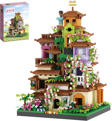 TRavesty Magisches Blumenhaus Baustein Sets, 3350 Teile Modular Haus Bausteine Bausatz, Architektur Haus Bausteine Stadthaus Modell, Kirschblüten Baum Haus Modellbausatz Geschenk für Kinder TRavesty Magisches Blumenhaus Baustein Sets, 3350 Teile Modular Haus Bausteine Bausatz, Architektur Haus Bausteine Stadthaus Modell, Kirschblüten Baum Haus Modellbausatz Geschenk für Kinder von TRavesty