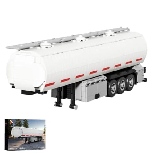 Technik LKW Tankanhänger Bausteine Bausatz, 304 Teile MOC City Güter Auto Waggon Modellbausatz, Kraftstofftankanhänger Bauklötze Kit Konstruktionsspielzeug (Kraftstofftank) von TRavesty