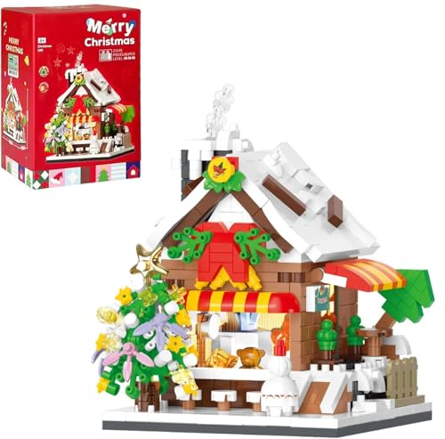 Weihnachten Schneehaus Süßigkeitenhaus Bausteine Set, Kreatives DIY Street View Weihnachten Haus Stadtdorf Haus Bausatz, Modulares Haus Modellbausatz für Erwachsene und Kinder (Süßigkeitenhaus) von TRavesty