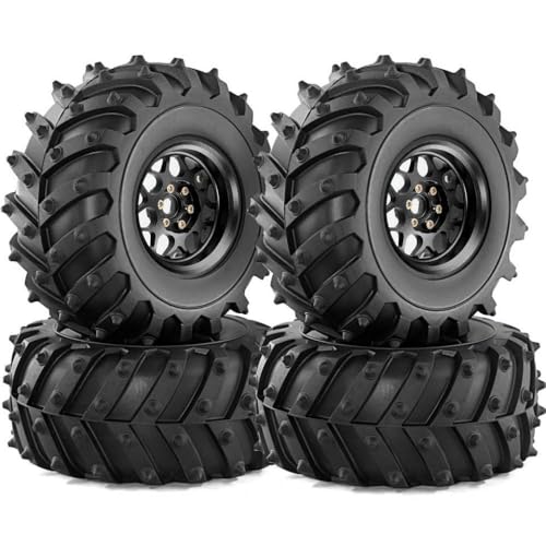 1/10 Skala RC Crawler Car Beadlock -Räder und Spike -Reifen 4pcs kompatibel mit TRX6 90046 CC01 D110 Models Metal 2 2 Version(Silvery) von TReCVd