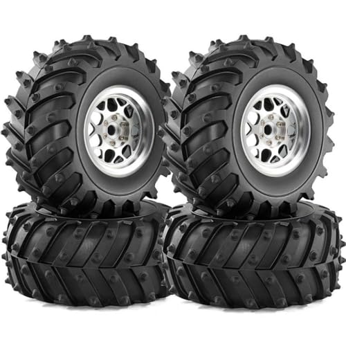 1/10 Skala RC Crawler Car Beadlock -Räder und Spike -Reifen 4pcs kompatibel mit TRX6 90046 CC01 D110 Models Metal 2 2 Version(Titanium) von TReCVd